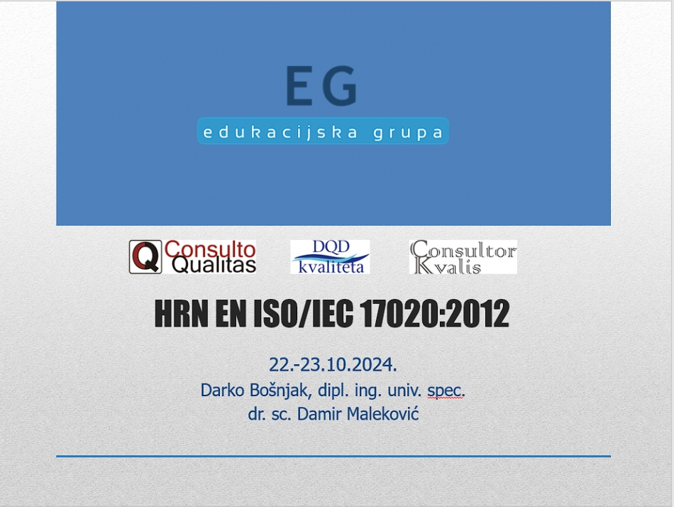 Održan on-line seminar Zahtjevi norme HRN EN ISO/IEC 17020:2012